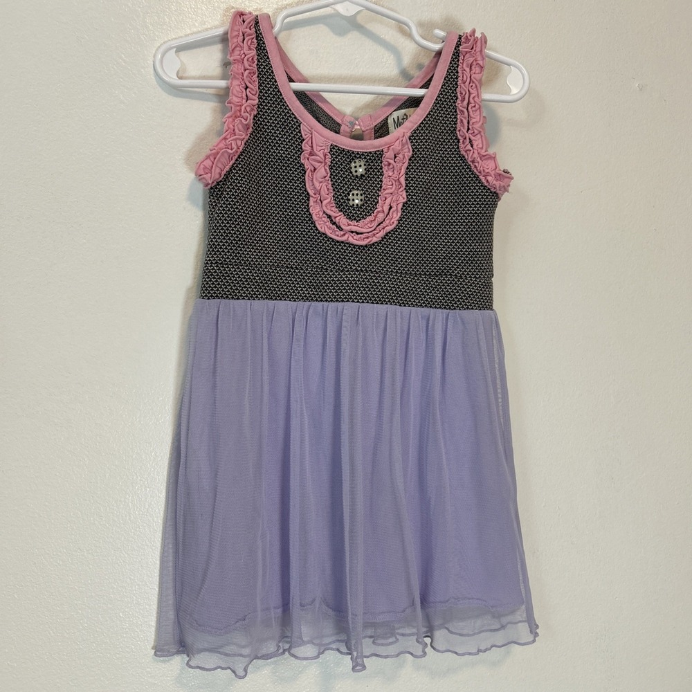 Matilda Jane Baby 18 mo Sleeveless‎ Dress Black Pink Lavender B142